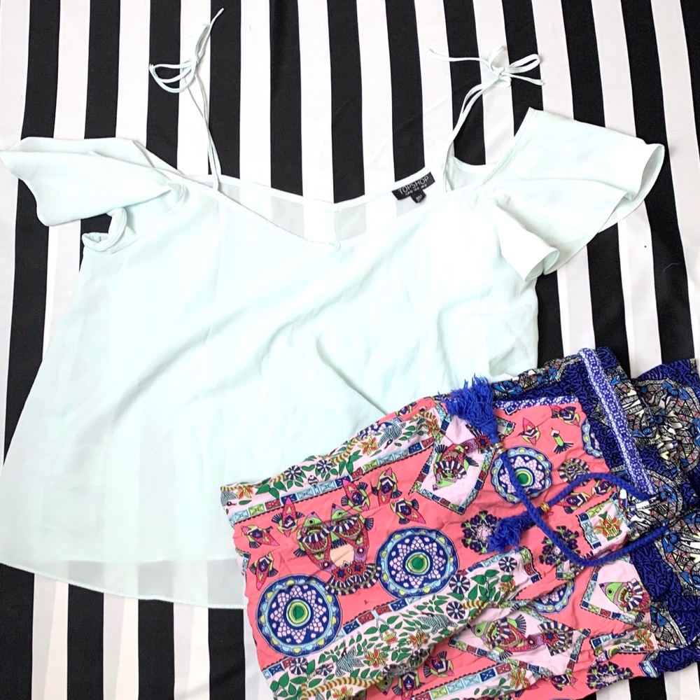 Mint Topshop Crop Top